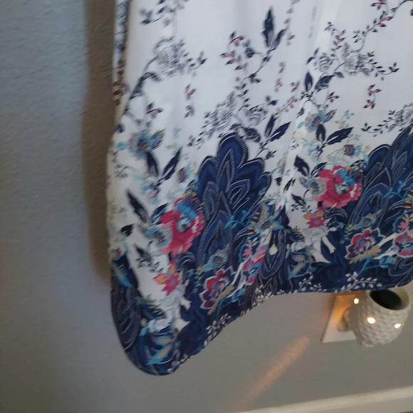 Chicos-3 Blouse No Iron Floral 3/4 sleeve Button Front Top Blouse Bohemian 16-18 - Picture 4 of 7